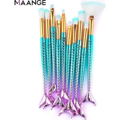 Pro 6-10pcs Makeup Brushes Set Mermaid Shell Beauty Cosmetic Tool Powder Foundation Eye Shadow Concealer Lip Make Up Brush Kits