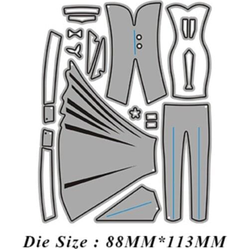 Groom and Bride Dresses2021New Metal Cutting Dies for Scrapbooking Frame Edge No Stamps Stencil Cuts Crafts Navidad Molds Paper