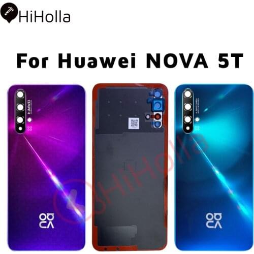 Original Back Glass Cover For Huawei Nova 5T Battery Cover Rear Glass Door Window Case Panel For Huawei NOVA 5T Back Cover