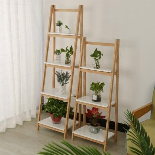 Solid wood flower stand trapezoid free installation device rack without shipping 6.21