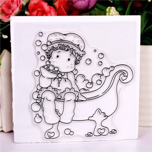 Take a shower yulan Transparent Clear Stamps Silicone Seals for DIY scrapbooking photo album Card Making