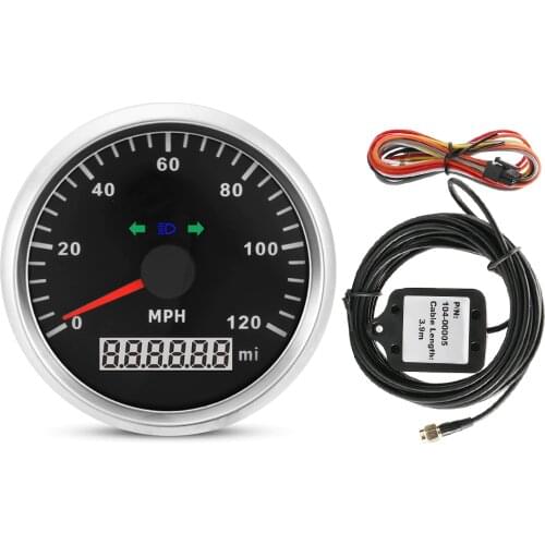 Adjustable 9-32V 0-120MPH Waterproof dustproof anti-fogging GPS Speedometer Odometer Mileage for Car Motorcycle Truck Boat