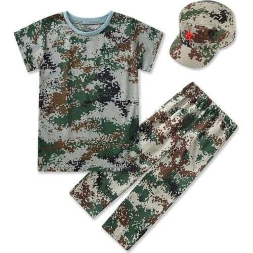Special Forces Kids Clothing Army Military Scouting Uniform Set Camouflage Coat+pants+hat Training Performance Costumes 90-180cm