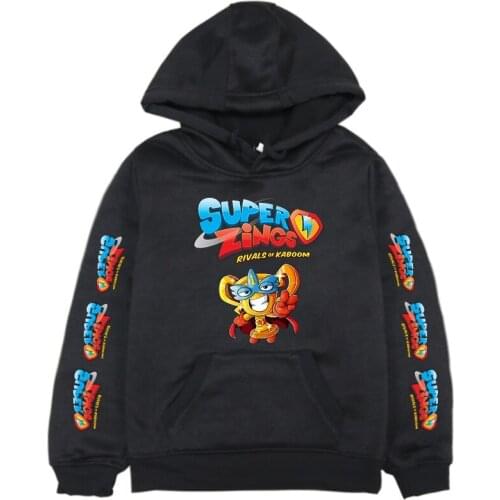 Super Zings Printed Hoodie Boys Girls Casual Streewear Cool Cartoon Children Sweatshirts Kids Superzings Sportswear Pullover
