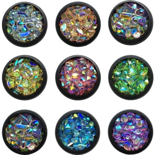 Swarovsky Nail Aurora Ab Crystal Gem Rhinestone Decoration Symphony Resin Nail Art Tip Bead Polish Manicure Jewelry Charm Stone