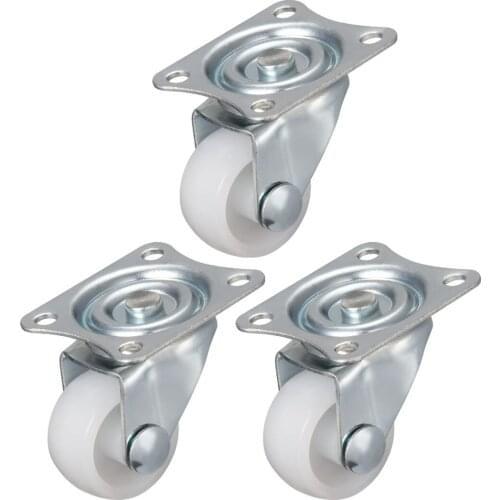 Uxcell 1 Inch Swivel Caster Wheels PP 360 Degree Top Plate Mounted Caster Wheel 1.0 inch Swivel 3pcs