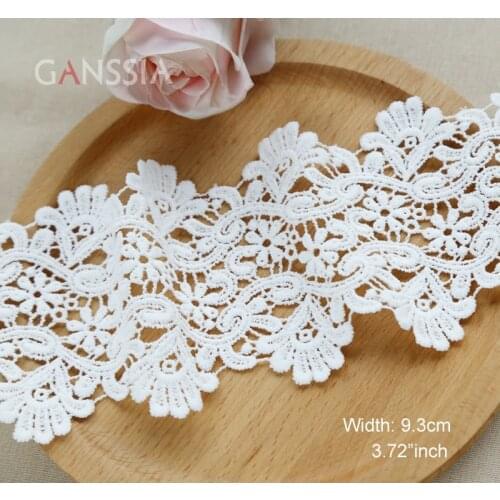 1Yard Milk Silk Lace，Width: 9.8cm，Clothing Decoration Lace Fabric，Water-soluble Flowers Pattern，Dress Accessories(SS-2109)
