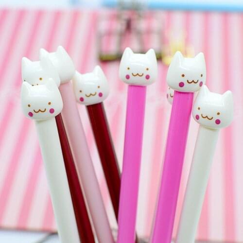 100 Pcs Fresh Cute Cartoon Sell Meng Kitten Neutral Pen Korean Stationery Creative Pen Signature Pen