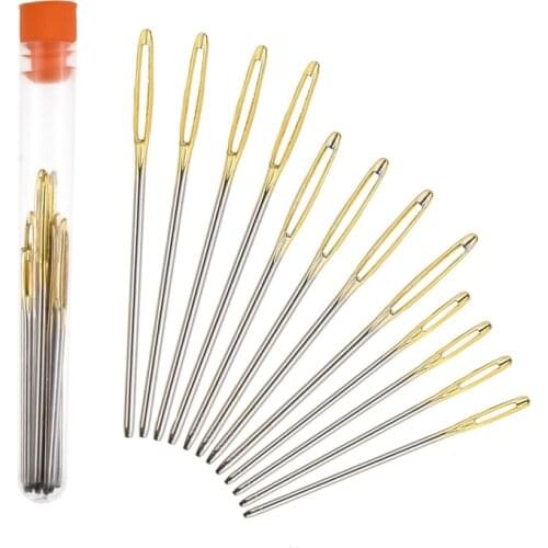 18pcs/Set Large Leather Hand Sewing Needles Embroidery Tapestry Home Wool DIY Sewing Needles Stitching Handmade Craft Supplies