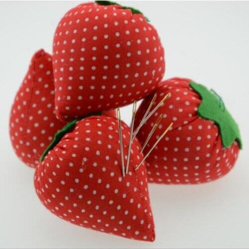 2PCS Strawberry Pin Insert Ball Cross Stitch Needle Pin Cushion Button Pin Holder DIY Handcraft Safety Sewing Accessory Tools
