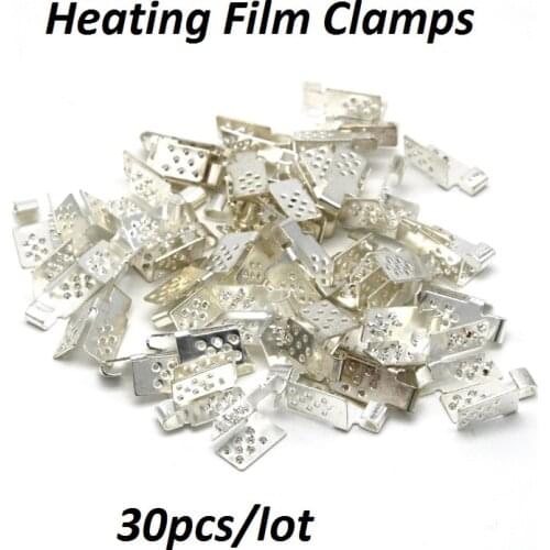 30pcs Underfloor Heating Film Connectors Warm Flooring Copper Clips Silver Clamps