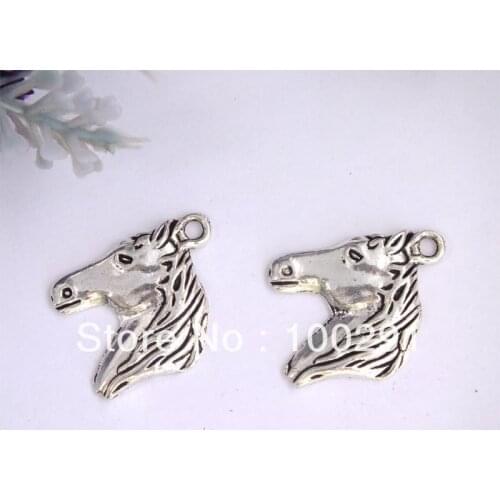 300pcs/lot 21*13mm Antique Rhodium Plated Head of Horse Charms, Jewelry Pendant