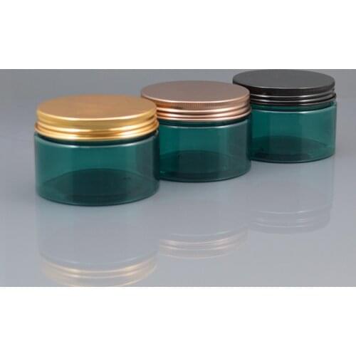50pcs/lot 120ml Dark Blue Plastic Cosmetic Jar PET Serum Bottle Black Gold Brown Aluminum Cap 120g Lightproof 120HBA
