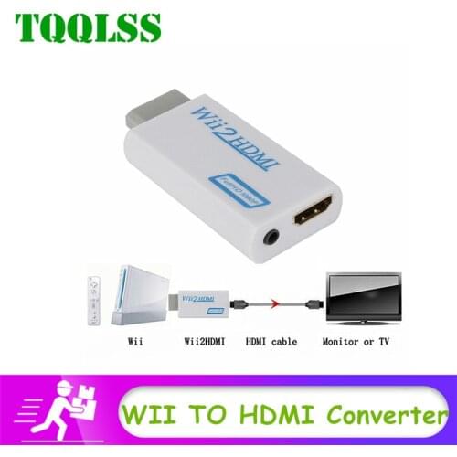 TQQLSS 3.5 MM 1080p HD Wii To HDMI Adapter Converter Stick TV Audio Cable WII To HDMI Video Converter FIT WII Game Console Input