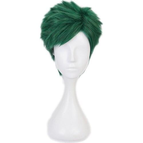 Anime Twisted Wonderland Trey Clover Short Green Cosplay Wig Synthetic Hair Halloween Party Wigs Adult Props