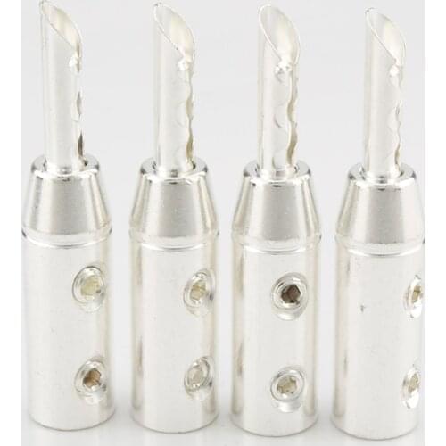 Audiocrast B835S 4Pcs Silver plated Banana Connector Silver plated BFA Connectors plugs BFA plug