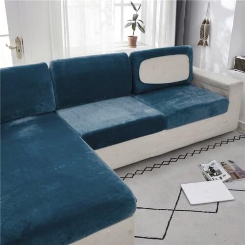 Stretch Velvet Sofa Cushion Backrest Cover Pets Kids Anti-scratch Furniture Couch Protector Slipcover Sofa Cushion Cover