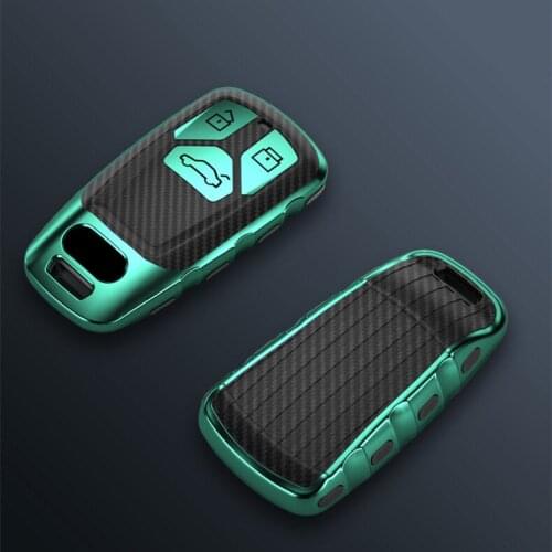 Carbon fiber pattern all-inclusive TPU car key case for Audi A4 new A4L A5 A6L QT S5 S7 Q7 TTS car interior accessories new