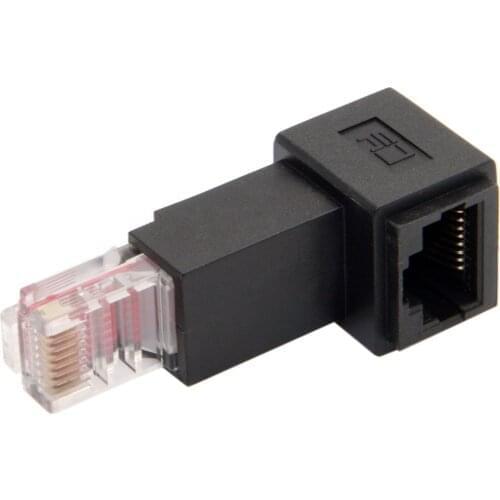 CY Chenyang Chenyang-Cable Up Angled 90 Degree 8P8C FTP STP UTP Cat 5e Male to Female Lan Ethernet Network Extension Adapter