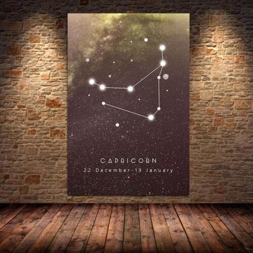 Twelve Constellation Canvas Painting Posters and Prints Zodiac Astrology Sign Nordic Art Children Room Home Decoration Unframed