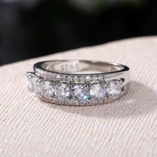 925 Sterling Silver Finger Ring White AAA Crystal Rings For Women Wedding Party Gift Fashion Wedding Bridal Jewelry