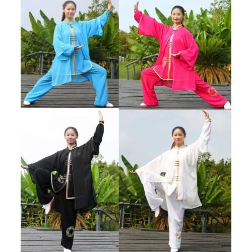 Top quality 3pcs/set embroidery Tai chi taiji wushu competition suits veil kung fu clothing martial arts uniforms spring&autumn