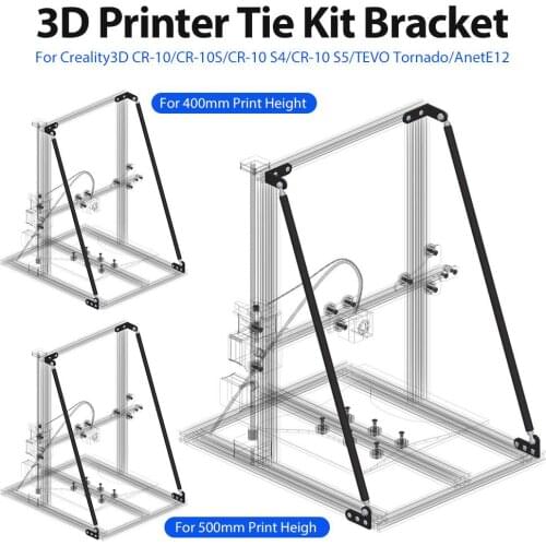 3D Printer Tie Kit Bracket For Creality3D CR-10/10S/10 S4 TEVO Tornado AnetE12 DIY Desktop Print Kits