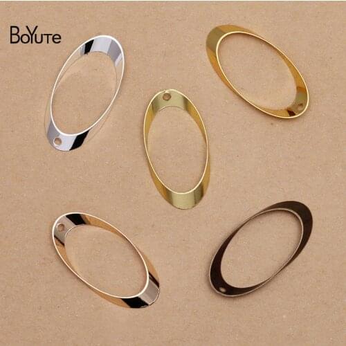 BoYuTe (100 Pieces/Lot) 25*13MM Brass Geometric Oval Tube Charms Materials Handmade Diy Jewelry Accessories