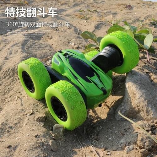Double-sided stunt remote control car rollover bucket 2.4G stunt twist arm car childrens anti-skid mountain toy car