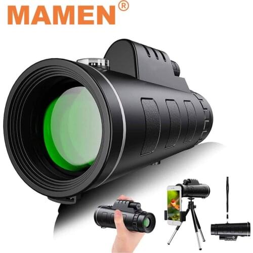 MAMEN 12x Monocular Telescope 50mm Zoom Lens with Smartphone Holder Tripod for Hiking Camping Fishing Photography Accessories