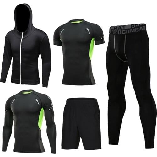 Men Sportswear Clothing Sports Joggers Training Gym Fitness Tracksuits Running Compression Sports Suits Quick Dry Running Sets