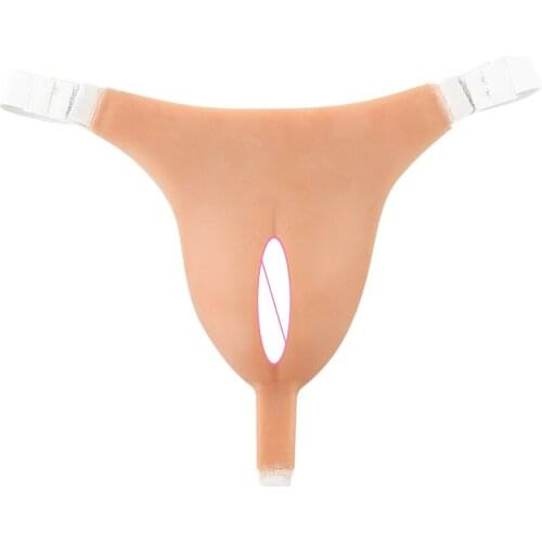 Man Pseudo Thong Triangle Trousers Simulation Labia Hide JJ Sexy Props Masquerade Pseudo-negative Shemale Transvestites T Pant