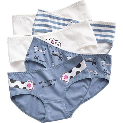 Womens Underwear Sexy Panties Cotton Shorts Print Briefs For Girls Ladies Lingerie Cartoon Pantys Underpants Panties For Women
