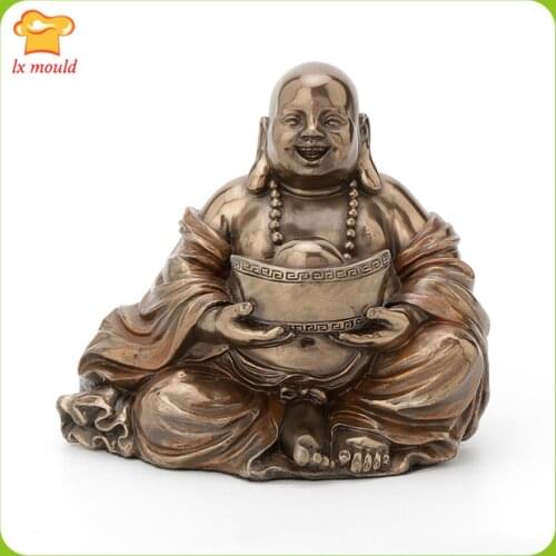 LXYY New Yuanbao Buddha Silicone Mould Home Fragrance Decoration Candle Religion Buddha Statue Moulds