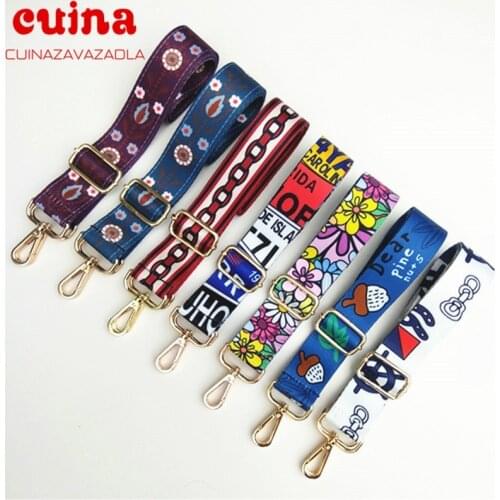 New Women Colorful Shoulder Strap Ladies Bag Accessories Adjustable Removable Wide Shoulder Cross Body Messenger Nylon Bag Strap