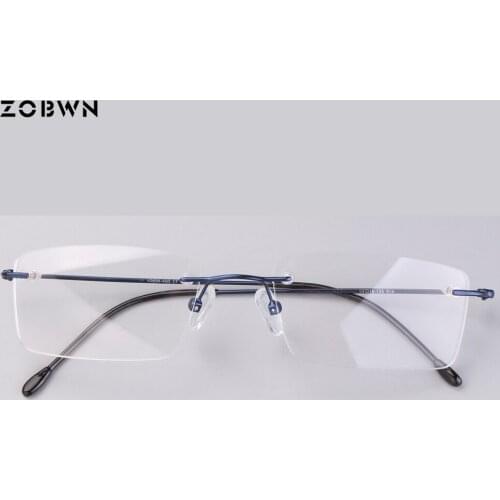 Super light computer eyeglasses for Reading Glasses Retro Men Women wire temple business rimless retro optic frame wine gold red