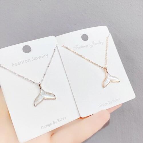 Mermaid Tail Shell Necklace Womens Fashionable Korean-Style Elegant Clavicle Chain Pendant Jewelry