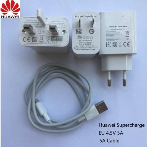 Original Huawei Supercharge Mate 9 10 20 P10 Plus P20 Pro Honor V10 Super Charger 4.5V5A Type-C USB 3.0 Type C Cable