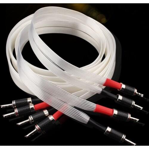 Hifi Nordost silver plated Speaker Cables Banana Plug 2 to 2 Connector Audio Amplifier CD DVD Player Speaker Cable