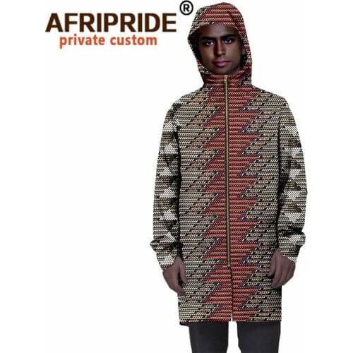 African Dashiki Hoodie Bazin Riche Traditional Print Pullover African Clothes Ankara Bomber Jacket Full Zip Coats A2014004