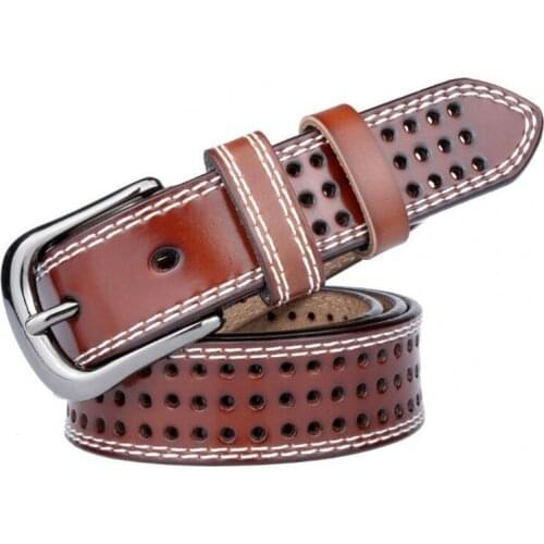 Luxury Genuine leather belt for women high quality fashion strap woman waist pin metal buckle ceinture femme cow leather wbl084