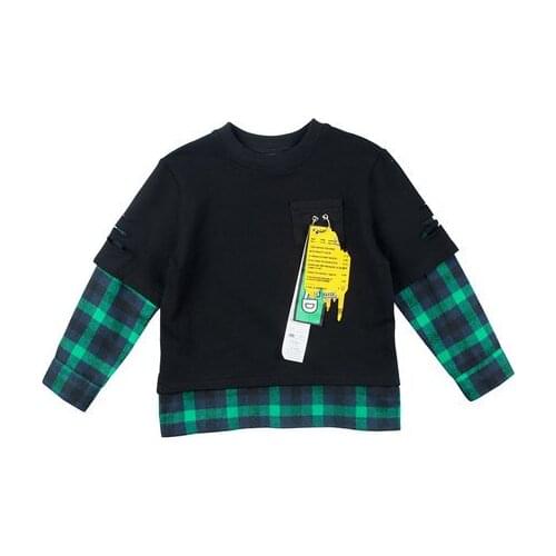 3 4 5 6 Years Boys Shirts Cotton Casual Kids Clothes Plaid Stitching Long Sleeves Tops for Boys Toddler Baby Shirt Autumn 2019