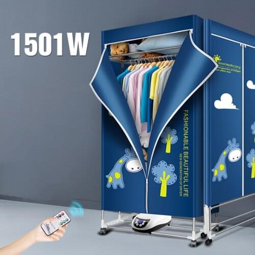 Foldable Clothes Dryer with Remote Control Digital Display 3 Layers Electric Clothes Drying Rack Machine Clothing Dryer 1501W
