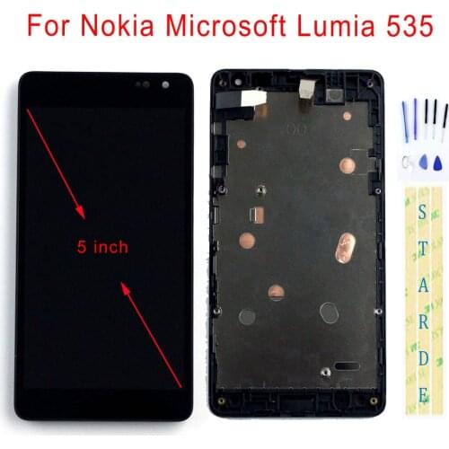 STARDE Replacement LCD For Nokia Microsoft Lumia 535 LCD Display Touch Screen Digitizer Assembly Frame 5"