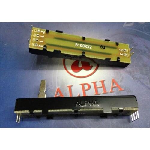 Taiwan ALPHA Alpha 7.3 cm away double rail slide potentiometer shaft length B100K 15MM