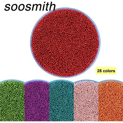 0.6-0.8mm 3D Metal Caviar Beads for Silver Gold Mini Micro Glass Beads Ball Nails Art Decorations Studs Wholesale No Hole Bead