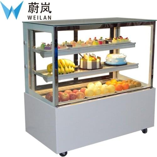 1.2M 220V Glass Refrigerated Cake Showcase Pie Bekery Cabinet Display Case Cooler 35.6-46.4℉ (2℃-8