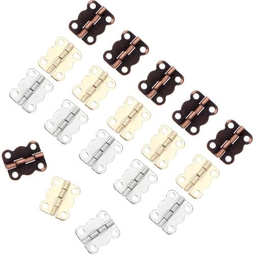 10/50pcs 16*12mm Butterfly Cabinet Door Luggage Furniture Hinges Jewelry Wood Boxes Hinge 4 Holes Furniture Decoration & Screws