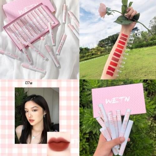 10pcs Cigarette-shaped Lipstick Matte Velvet Lasting Cigarette Tube Lip Glaze Lipstick Set Waterproof Moisturizing TSLM1