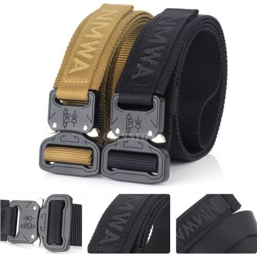 100Pcs/Lot Camouflage Military Equipment Tactical Belt Men SWAT Combat Knock Off Army Belt Nylon Heavy Duty Paintball Waist Belt